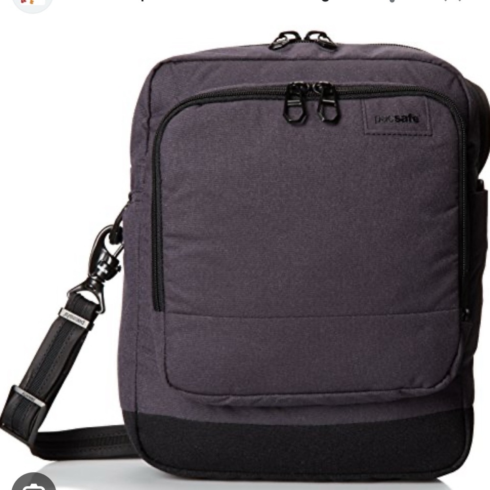 Pacsafe Men's Black and Gray Crossbody Bag